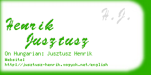 henrik jusztusz business card